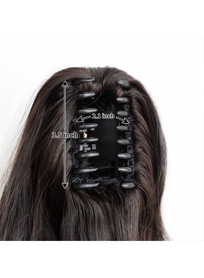 StrRid وصلات شعر ذيل الحصان، وصلات شعر ذيل الحصان، وصلات شعر بمشبك، ذيل حصان، شعر مستعار مموج، شعر صناعي مزيف مجعد، قطع شعر يومية للنساء، 6 أونصة - بني غامق - Image 4