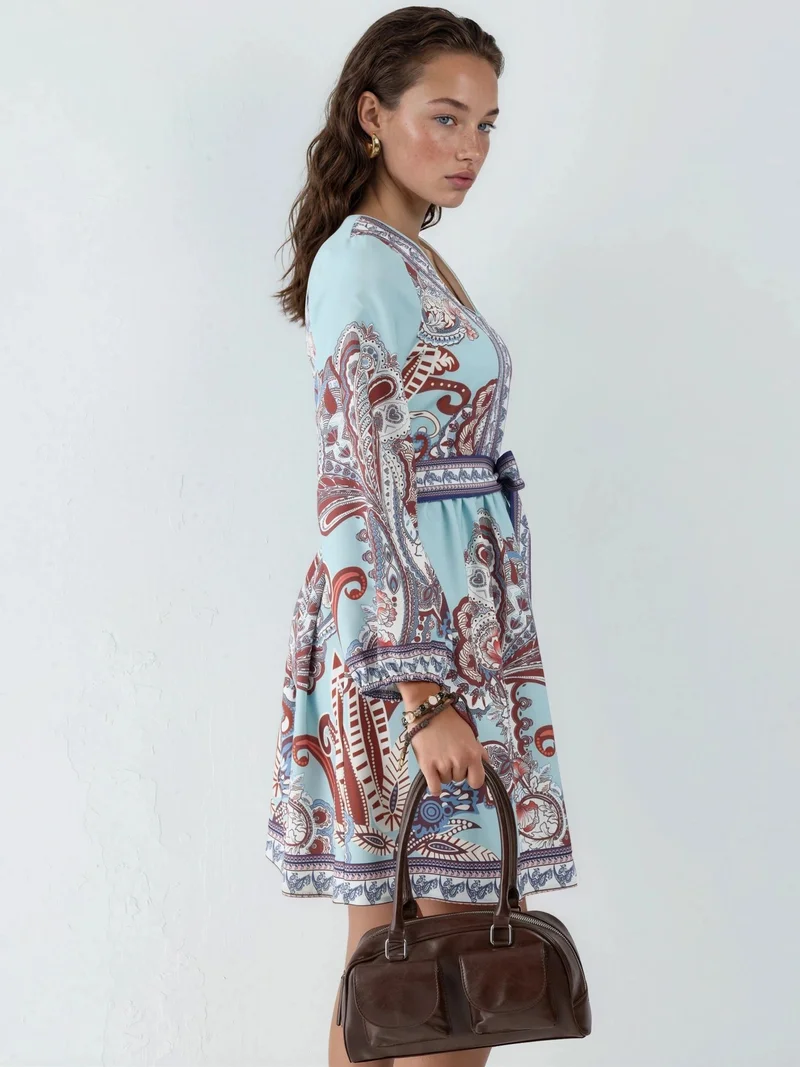 جينيفر Patterned A-line mini dress