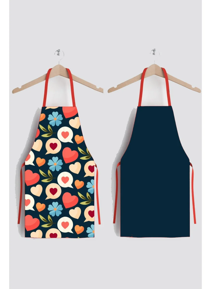 Ays Home Set of 2 Kitchen Aprons with Flower Hearts