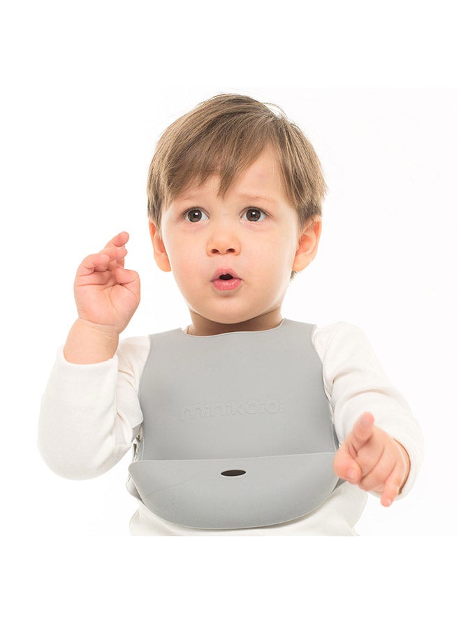 Minikoioi Flexi Baby Bib - Grey - Image 4