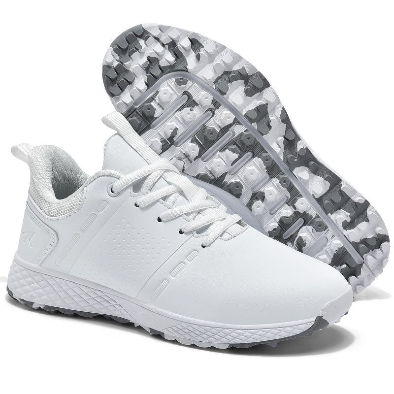 ULTIANT Golf Shoes Women Waterproof Spikeless Ladies Sport Sneakers Walking Shoes Size5-9.5(White,41) - Image 1