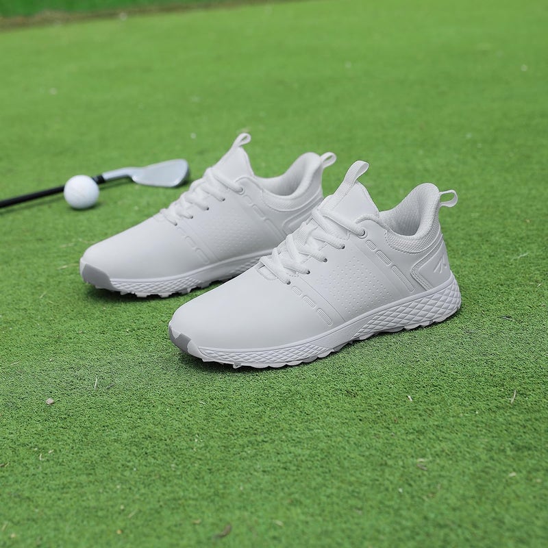 ULTIANT Golf Shoes Women Waterproof Spikeless Ladies Sport Sneakers Walking Shoes Size5-9.5(White,41) - Image 3