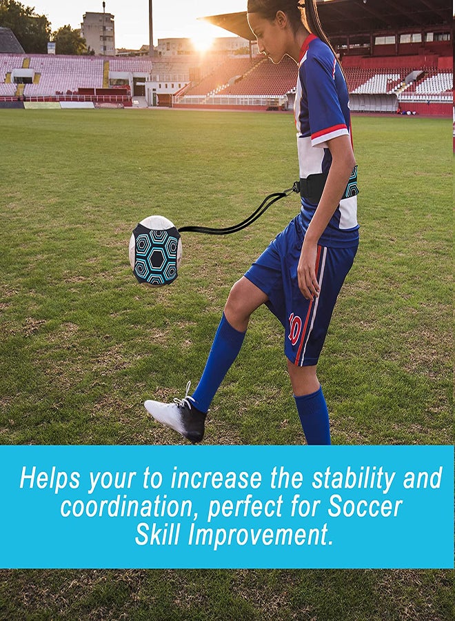 KASTWAVE Football Kick Trainer Hands-Free Solo Practice Adjustable Soccer Training Waist Belt Soccer Training Aid for Kids Adults Football Training Equipment Universal Fits Size 345 Footballs  - Image 5