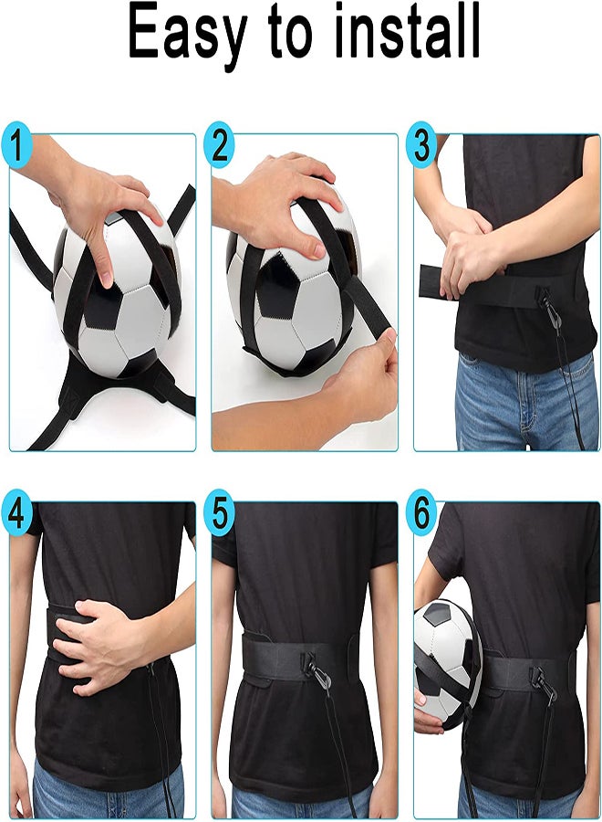 KASTWAVE Football Kick Trainer Hands-Free Solo Practice Adjustable Soccer Training Waist Belt Soccer Training Aid for Kids Adults Football Training Equipment Universal Fits Size 345 Footballs  - Image 4