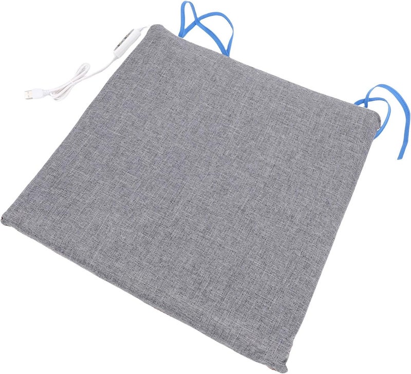 RiToEasysports USB Heated Seat Cushion, Soft Linen Fabric, 3 Heat Settings 104F 113F 122F, Portable Heated Seat Pad for Office Home Camping - Image 5
