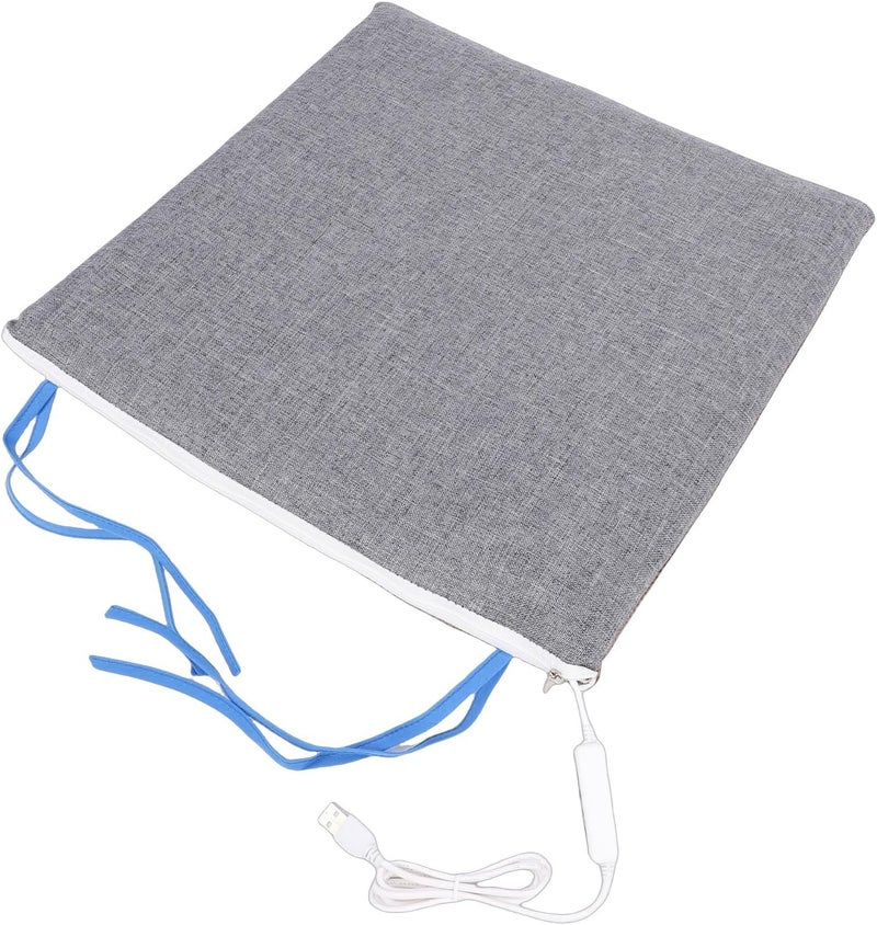 RiToEasysports USB Heated Seat Cushion, Soft Linen Fabric, 3 Heat Settings 104F 113F 122F, Portable Heated Seat Pad for Office Home Camping - Image 3