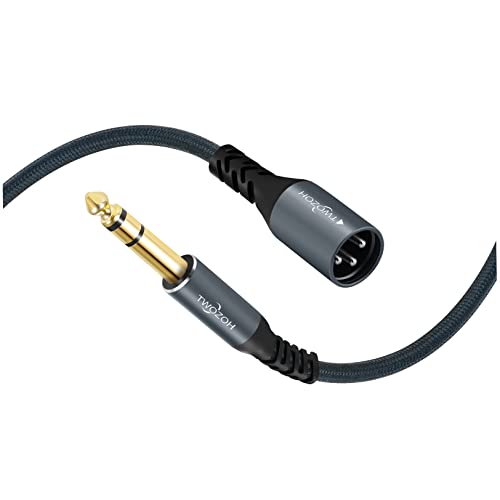 Twozoh كابل صوت ستيريو 15 قدم من توزوه XLR ذكر إلى 1/4 TRS، جاك مضفر 6.35 مم إلى XLR ذكر 3 دبابيس (محترف/هاي فاي) - Image 5
