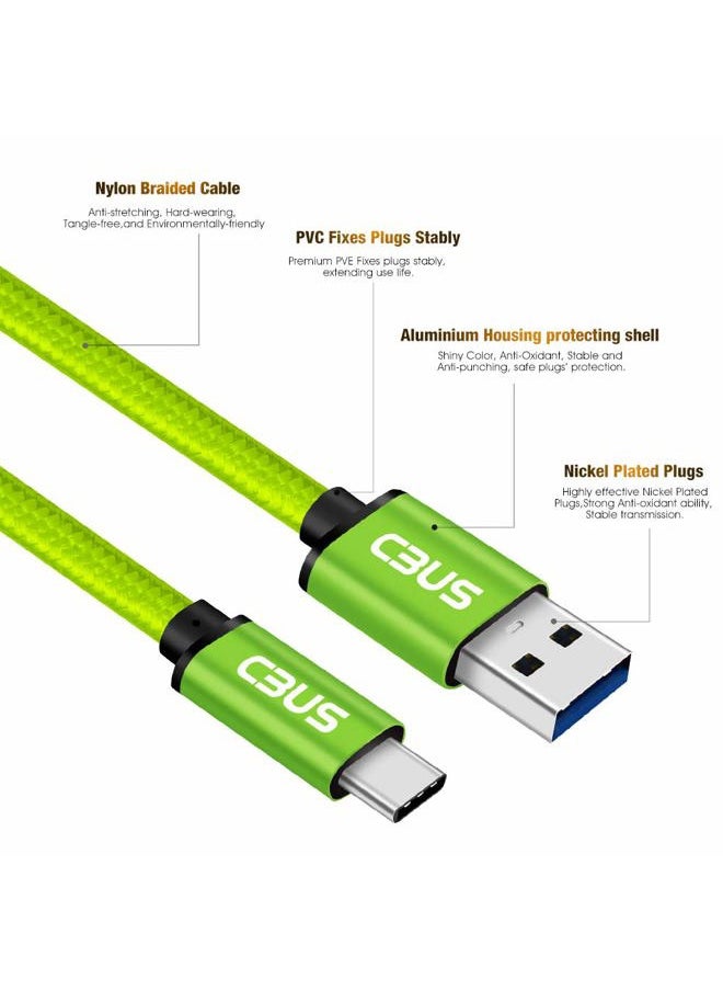 Cbus Wireless CBUS 6ft USB to USB C Cable Fast Charging Cord Type-C Compatible with iPhone 16/16e/15/Pro/Max/Plus, iPad 10, iPad Pro/Air/Mini A17 Pro, Mini 6 Heavy-Duty Braided (Green)  - Image 4