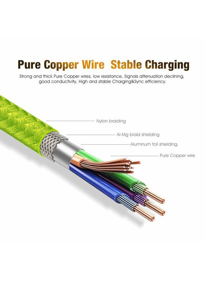 Cbus Wireless CBUS 6ft USB to USB C Cable Fast Charging Cord Type-C Compatible with iPhone 16/16e/15/Pro/Max/Plus, iPad 10, iPad Pro/Air/Mini A17 Pro, Mini 6 Heavy-Duty Braided (Green)  - Image 3
