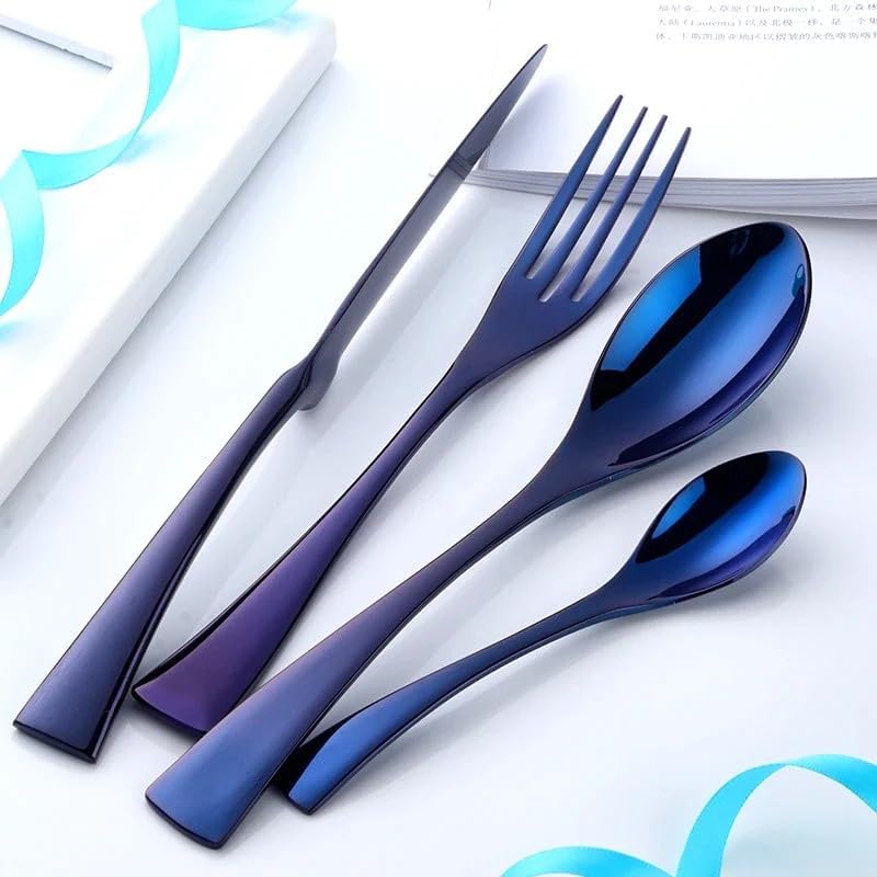 klarako Oceano Flatware Set, Sea ​​Blue Stainless Steel Flatware Sets, Exquisite Tableware, Including Spoon/Knife/Fork, Dishwasher Safe - Image 2