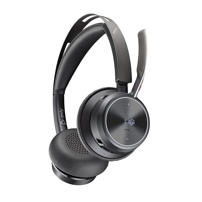 Poly - Voyager Focus 2 UC USB-A Headset (Plantronics) - Bluetooth Dual-Ear (Stereo) Headset with Boom Mic - USB-A PC/Mac Compatible - Active Noise Canceling - Works with Teams (Certified), Zoom & more - Image 1