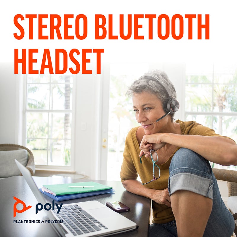 Poly - Voyager Focus 2 UC USB-A Headset (Plantronics) - Bluetooth Dual-Ear (Stereo) Headset with Boom Mic - USB-A PC/Mac Compatible - Active Noise Canceling - Works with Teams (Certified), Zoom & more - Image 2