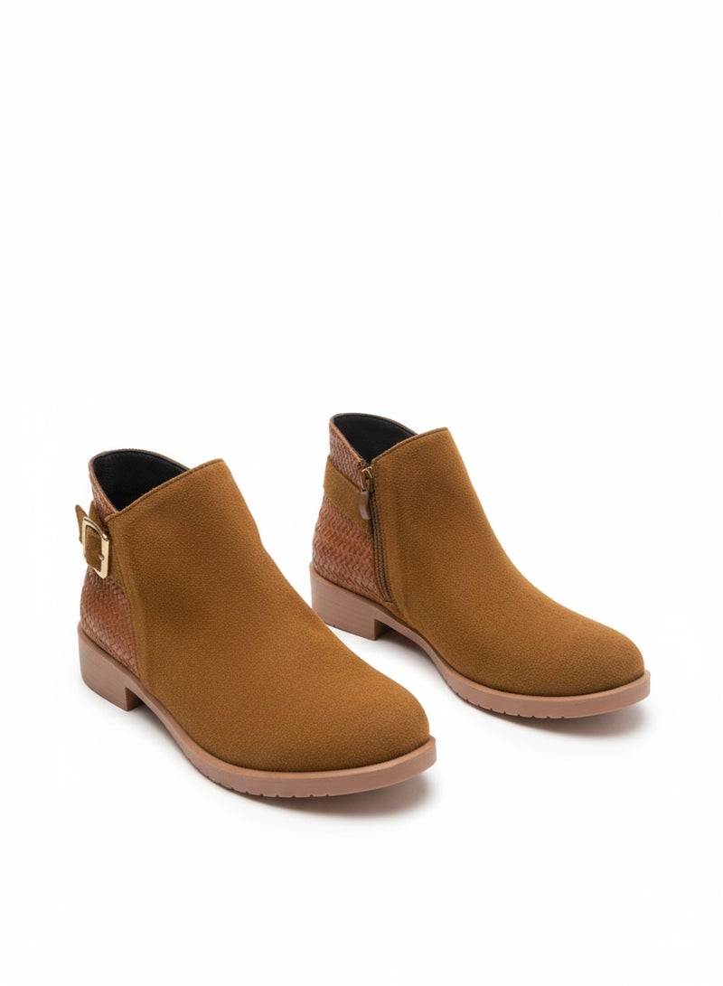 لايف ستيلاش  أحذية كاحل شمواه مسطح بسوسته - G-29 - هافان - Image 1