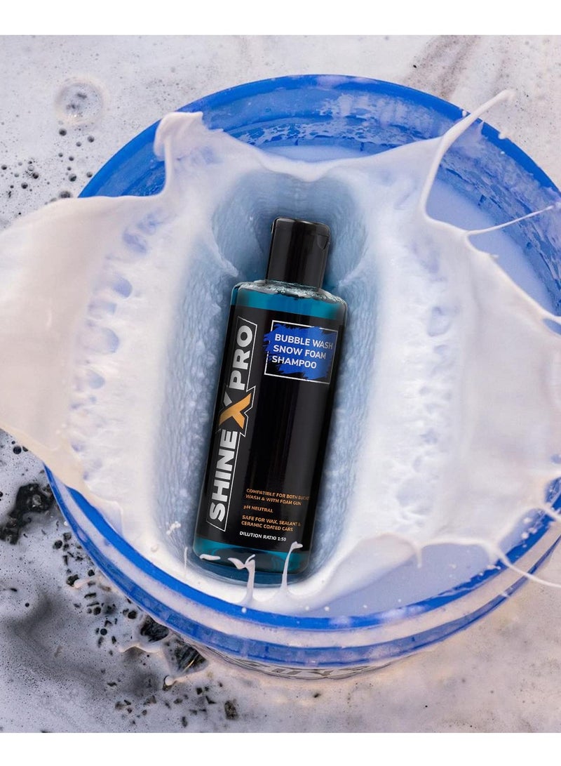 Shinex شامبو غسيل السيارات الرغوي المركز من شاين إكس برو 300 مل - رغوة سميكة محايدة الحموضة مع تركيبة معززة لللمعان - ثلج فقاعي يعمل مع كل من غسول الدلو ومدفع الرغوة - Image 3