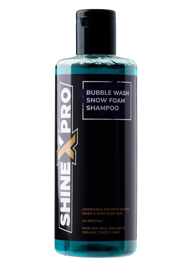 Shinex شامبو غسيل السيارات الرغوي المركز من شاين إكس برو 300 مل - رغوة سميكة محايدة الحموضة مع تركيبة معززة لللمعان - ثلج فقاعي يعمل مع كل من غسول الدلو ومدفع الرغوة - Image 1