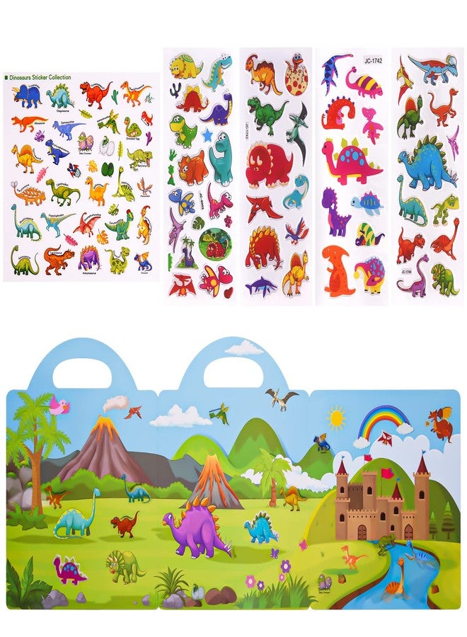 ASTARON Reusable Sticker Book for Toddlers, 88 Pcs Dinosaur Stickers Road Trip Activities Car Airplane Activities Travel Toys for Kids, Kids Quiet Time Activities (2-6 Age) - Image 3