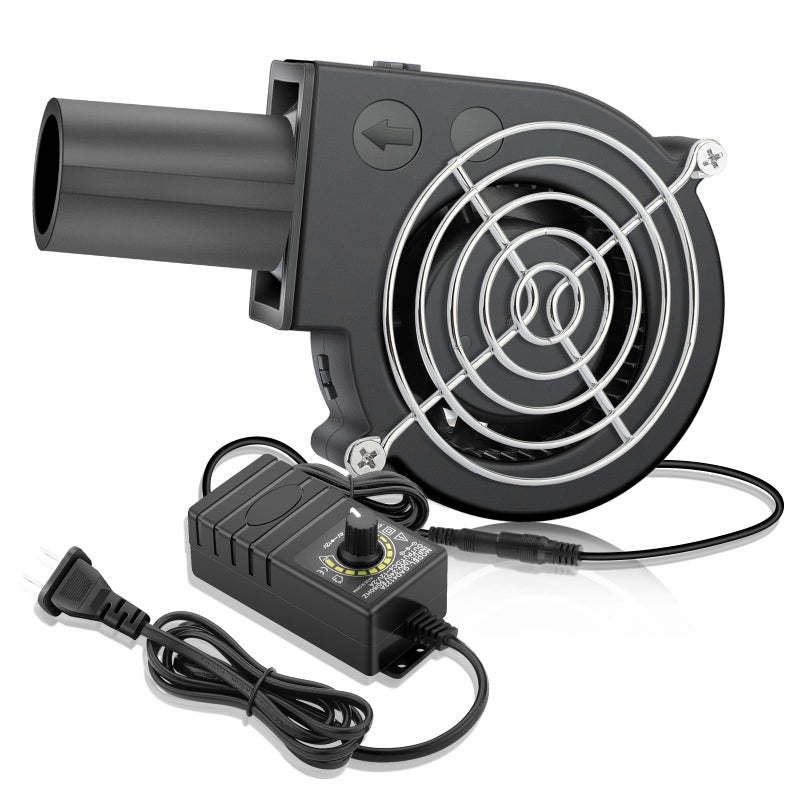 WDERAIR 97mm x 33mm BBQ Blower Fan 12V with 120V 240V AC Plug Variable Speed Controller Centrifugal for Outdoor Barbecues Fire Bellow Camping Cooking Wood Stove Charcoal Starter - Image 2