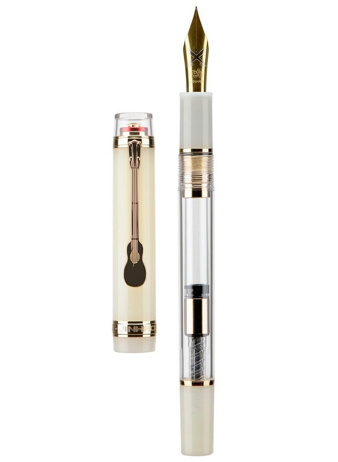 Lanxivi Jinhao Tiandao 1935 Fountain Pen Medium #8 Sword Nib, Transparent Clear Acrylic with Large Converter and Guitar Clip - Image 1