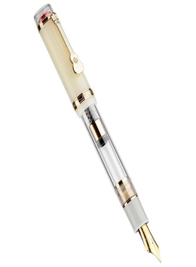 Lanxivi Jinhao Tiandao 1935 Fountain Pen Medium #8 Sword Nib, Transparent Clear Acrylic with Large Converter and Guitar Clip - Image 4
