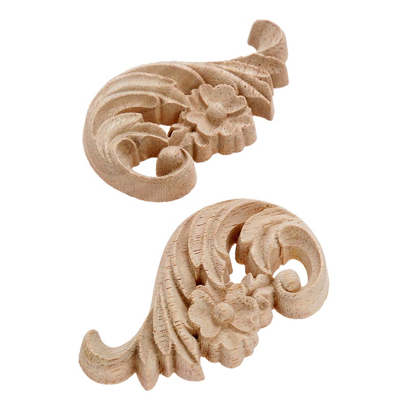 موكسام Muxsam 1-Pair Rose Rose Served Wood Shedlay Onlay 8.5x5x1cm/3.35x1.97x0.39inch Dovatiative Funiture Scal Sticker for Haberet Drain Window Dresser - Image 1