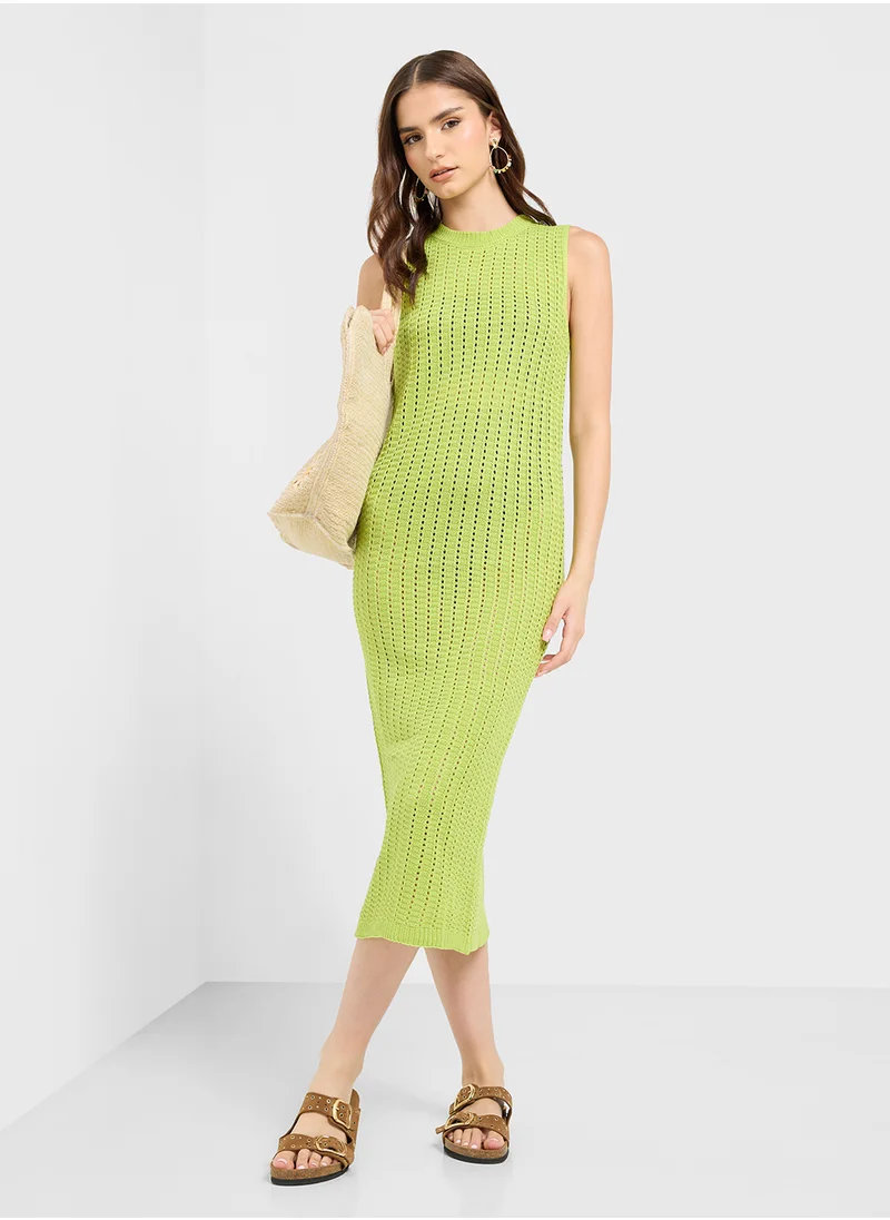 جينجر Crochet Knitted Beach Dress