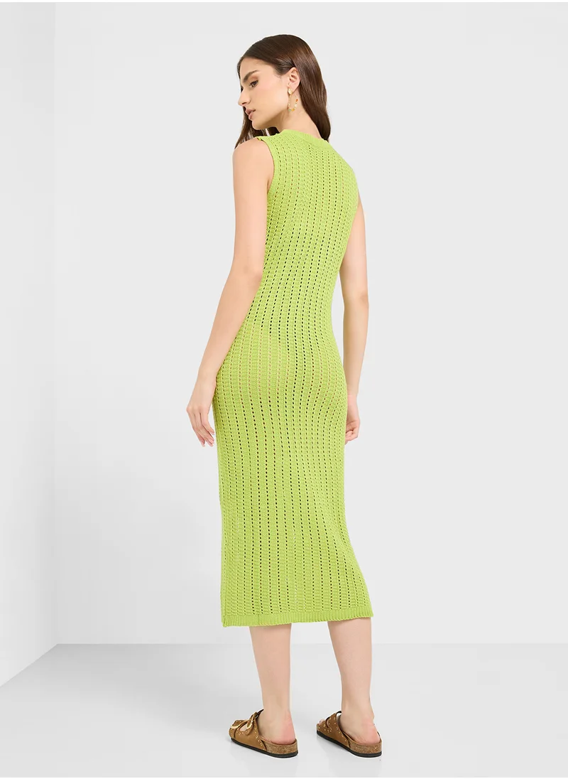 جينجر Crochet Knitted Beach Dress