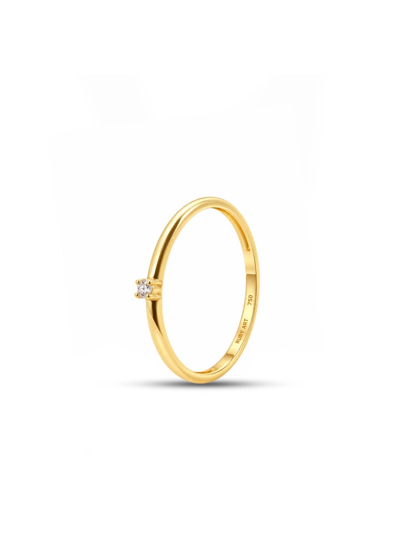 18K Pure Gold Women’s Ring - Premium Finish & Elegant Style - 0.83 Gram