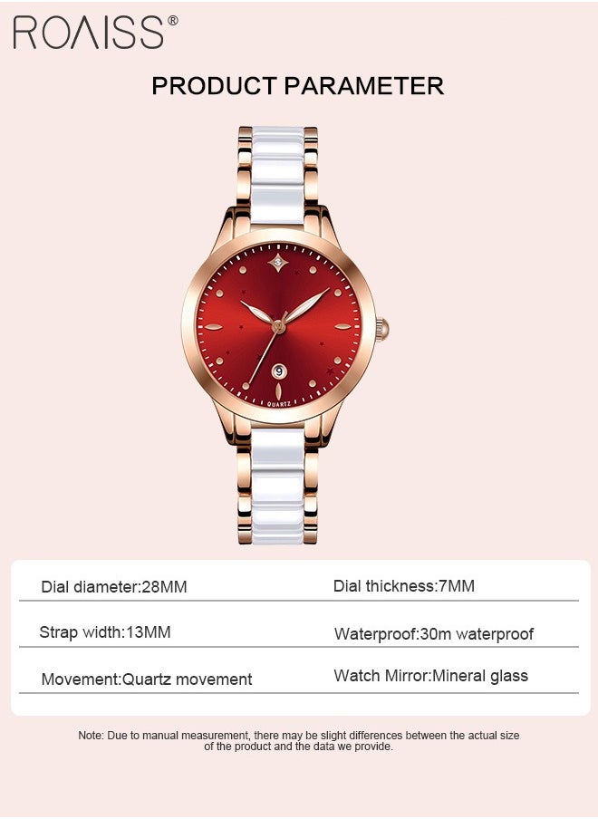 Ceramic Strap Quartz Watch for Women, Analog Display Round Dial with Calendar, Fashionable Luxurious Waterproof Wristwatch as Gift for Ladies - pzsku/ZEFFD25FB6F9D6093CB5EZ/45/_/1713585130/9152bf0d-ecbe-4899-9de2-947aa037bc6c