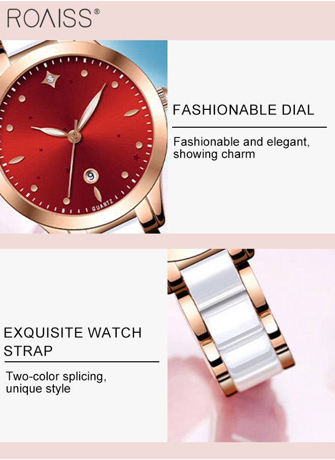 Ceramic Strap Quartz Watch for Women, Analog Display Round Dial with Calendar, Fashionable Luxurious Waterproof Wristwatch as Gift for Ladies - pzsku/ZEFFD25FB6F9D6093CB5EZ/45/_/1713585150/584e588c-961c-46eb-871d-d9473f7e7cdd