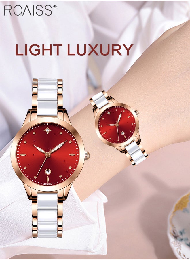 Ceramic Strap Quartz Watch for Women, Analog Display Round Dial with Calendar, Fashionable Luxurious Waterproof Wristwatch as Gift for Ladies - pzsku/ZEFFD25FB6F9D6093CB5EZ/45/_/1713585161/1d68983f-9349-4eb3-ace1-d20eef3a7564