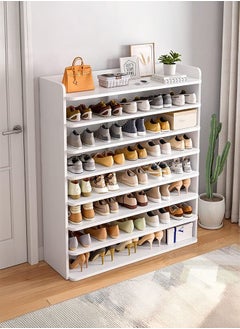 LEDIN Wooden Shoe Rack, Shoe Cabinet, Free Standing Entryway Shoe Organizer, Multi-Function Shoes Cabinet for Boots Shoe Storage Shelf Home Furniture Modern House Office Stand (8 Tiers White)  - Image 2