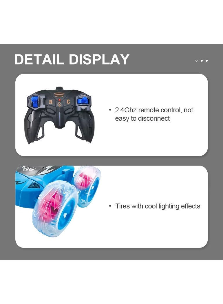 2.4GHz RC Stunt Car for Kids – Double-Sided 360° Rotation, LED Lights, Rechargeable Remote Control Toy - Image 5