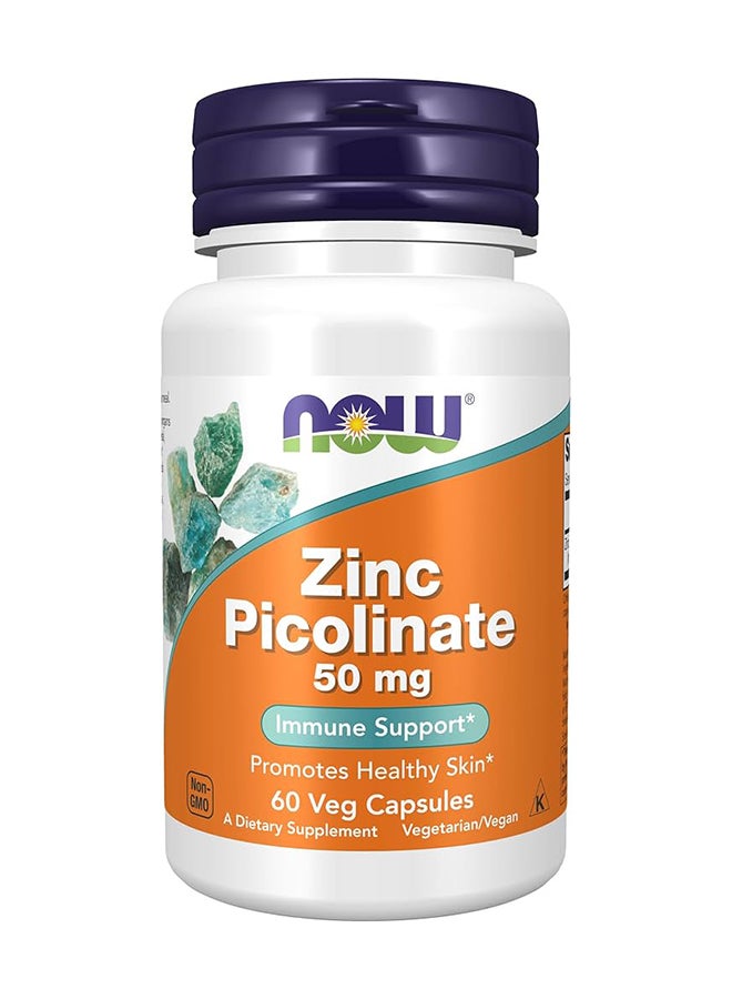 now Pack Of 60 Zinc Picolinate Capsules 50 Mg