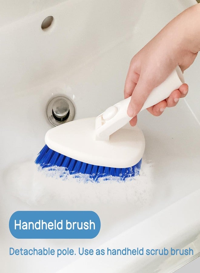 Qaestfy Shower Scrubber Cleaning Brush Combo Bath Tub Tile Cleaner Scrubber Brush with 51'' Adjustable Long Handle Scrub Brush for Bathroom Shower Bathtub Wall Mop Cleaning Scrubbing - Image 5