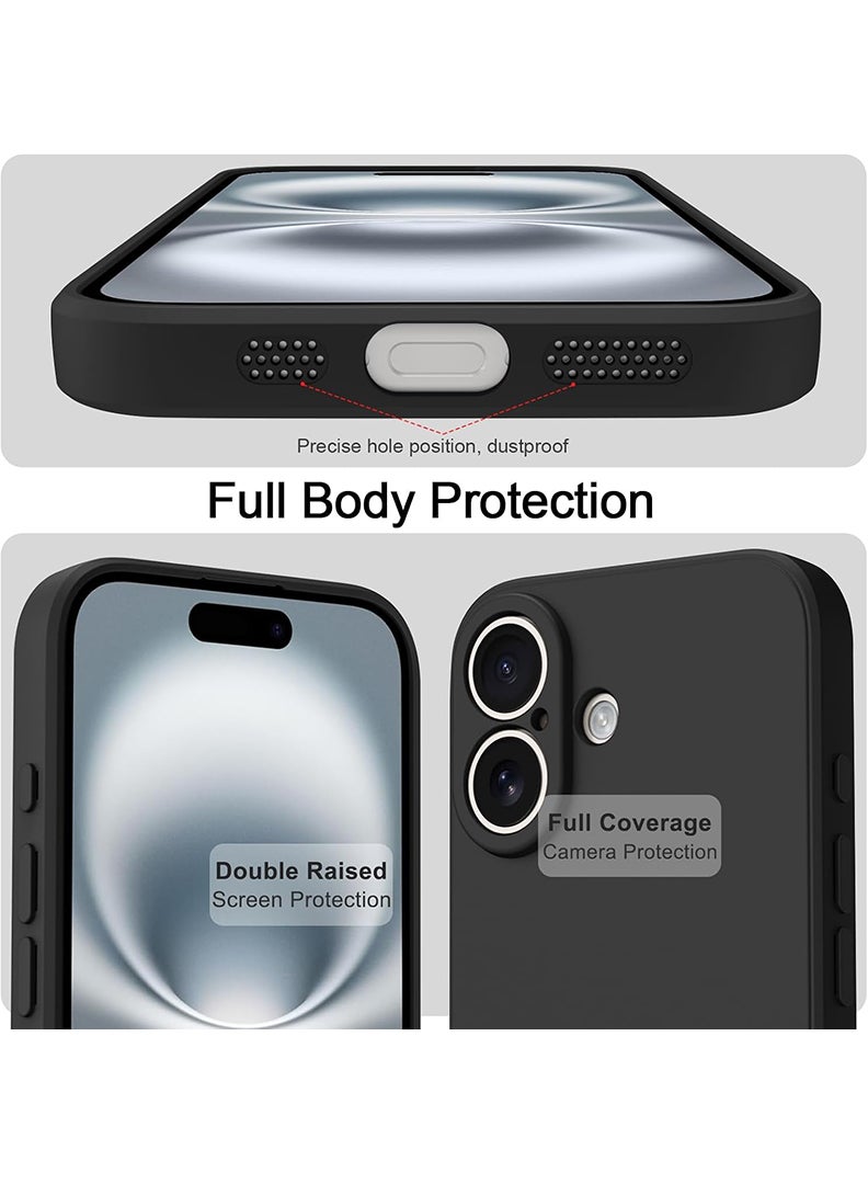 Theodor Protective Slim Fit Case Liquid Silicone Cover with Full Body Protection Anti-Scratch Shockproof Case For Apple iPhone 17 (Black) Travel - Image 3