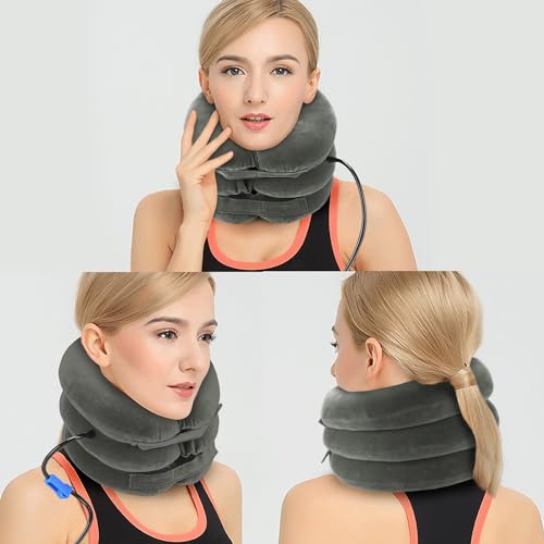RUNZI Cervical Neck Traction Device Inflatable Neck Stretcher, Easy to Use for Chronic Neck and Shoulder Pain Relief Traction Spine Alignment, Neck Cervical Brace - Image 4