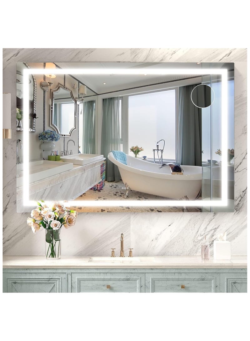 Lighted Vanity Mirror Dimmable Touch Sensor 62x50cm Black - Image 5