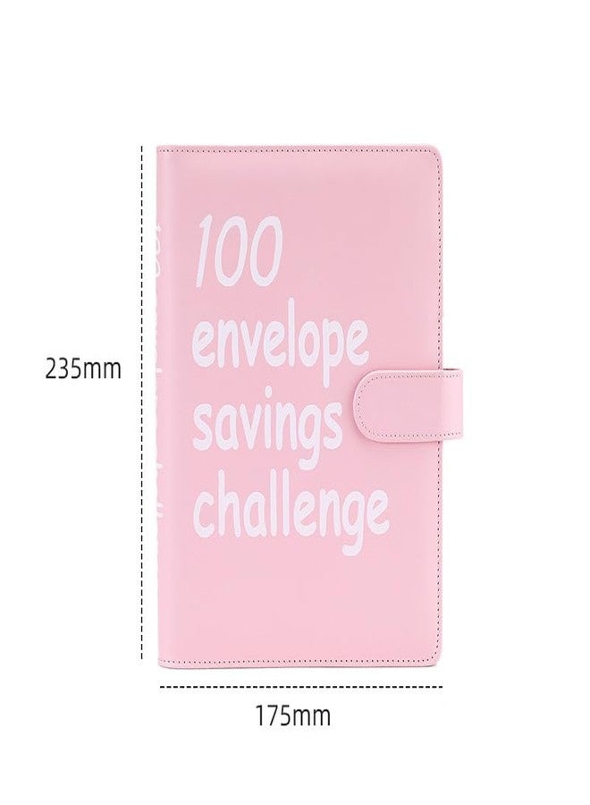 FABULWAY 100 Envelopes Challenge Binder,100 Envelopes Money Saving Challenge,Easy and Funny Way to Save $5,050 Budget Planner, Money Saving Challenge Budget Binder with Cash Envelopes. (Pink) (Pink) - Image 2