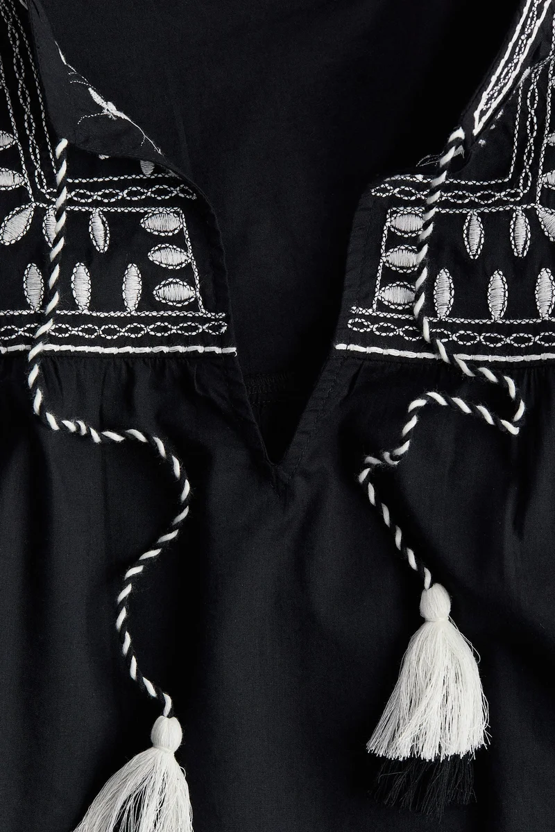 H&M Embroidered Cotton Blouse