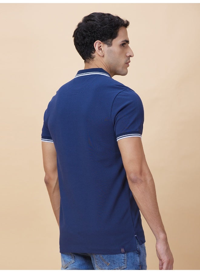 Being Human تي شيرت بولو قصير الأكمام للرجال بلون Navy مع ياقة بولو - Image 3