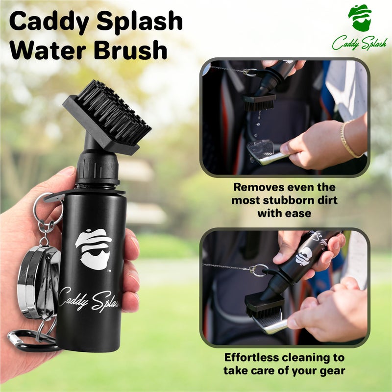 Caddy Splash منظف فرشاة نادي الجولف كادي سبلش مع الماء - مشبك قابل للسحب عالي التحمل - زجاجة ضغط لتنظيف سهل - شعيرات نايلون - سعة 4 أوقيات - هدايا جولف - ملحقات جولف للرجال - شركة أمريكية - Image 3