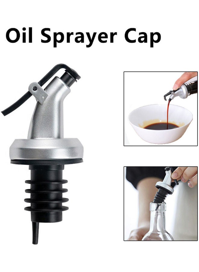 Bottle Pourer Oil Sprayer Cap Spout Liquor Dispenser for Olive Oil Vinegar Bottle Pourers Spouts Silver 9.5*3*5cm - Image 1