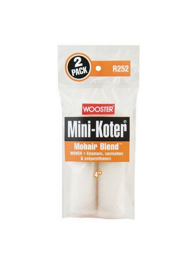Wooster 2-Piece Mini-Koter Mohair Blend Paint Roller Cover White 4 x 1/4 Inch 00R2520040 - Image 1