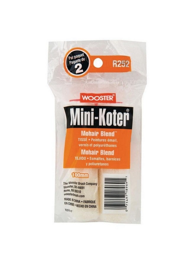 Wooster 2-Piece Mini-Koter Mohair Blend Paint Roller Cover White 4 x 1/4 Inch 00R2520040 - Image 2