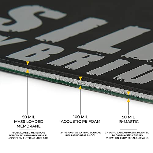 Siless Hybrid 3in1 200 mil 25 sqft Car Sound Deadening mat - Butyl Automotive Sound Deadener - Noise Insulation and Vibration Dampening Material - Image 2
