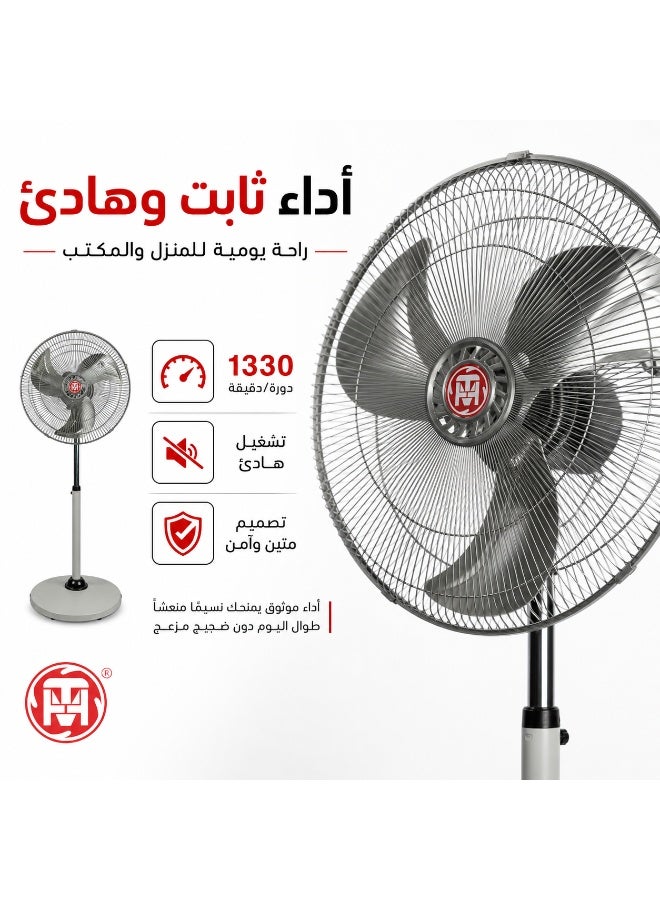 HTM KSS-1640 16 Inch Stand Fan, 40cm Metal Blade Pedestal Fan with Powerful Airflow, Quiet Operation and Energy Efficient 67W Motor - Image 3