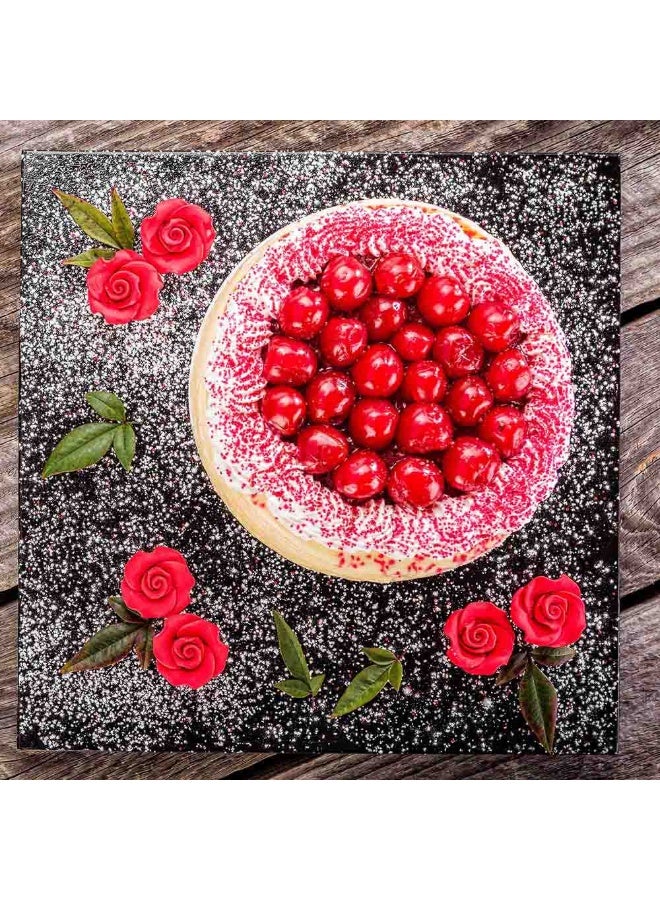 Restaurantware لوح كعكة مربع 10 بوصة من باستري تيك، 1 درم كعكة متين - مربع، حواف مغطاة، قاعدة كعكة ورقية سوداء، قابلة للتخلص، لحفلات عيد الميلاد، الزفاف، أو الحفلات - Image 3