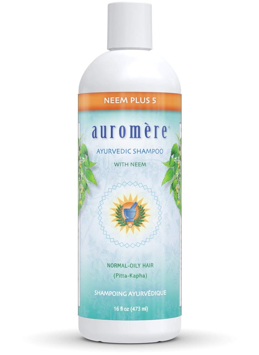 Auromere - Auromere Ayurvedic Shampoo, Neem + 5 - Vegan, Cruelty Free, Non-GMO, Natural, Gluten Free, Sulfate Free, Paraben Free for Normal to Oily Hair (16 fl oz), 1 Pack - Image 1