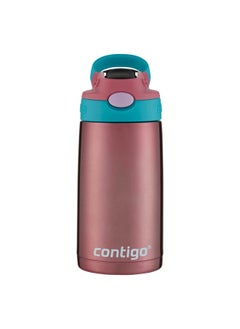 Contigo Kids Straw Stainless Steel Water Bottle With Autospout Lid, 13Oz, Punch  - Image 1