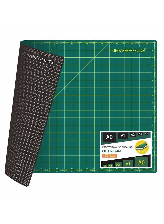 NEWBRAUG 18'' × 24'' Perfect Self Healing Cutting Mat, Non-Slip Gridded Rotary Cutting Board, Necessary for Quilting, Sewing, Craft, Fabric & Scrapbooking(Green/Black) - Image 2